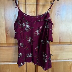 City Chic Floral Top With Off Shoulder Sleeves, Adjustable Straps. Size M (18)